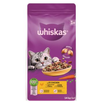 WHİSKAS TAVUKLU VE SEBZELİ KUR MA 14KG*1 resmi