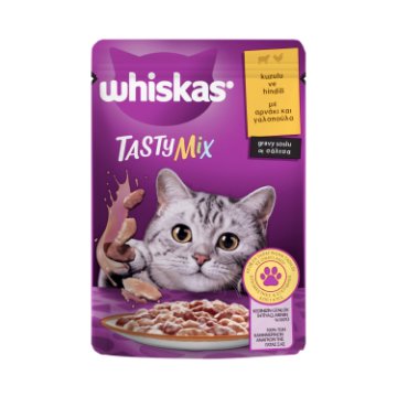 WHİSKAS TASTY MİX KUZULU VE HİN 85G*28 resmi