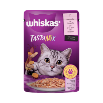WHİSKAS TASTY MİX SOMONLU VE HAVUÇLU POŞ resmi