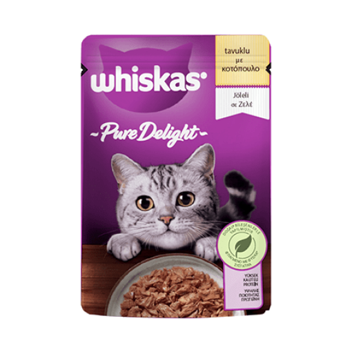 WHİSKAS PURE DELİGHT TAVUKLU POŞE 85G*28 resmi